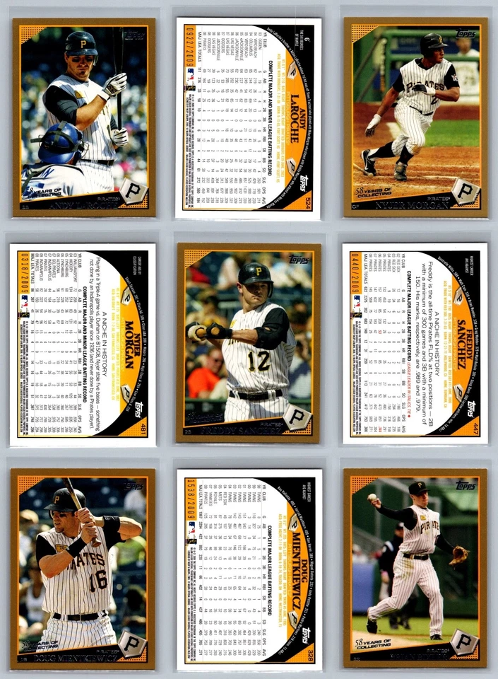 Lote de tarjetas de béisbol Pittsburgh Pirates Topps serie dorada numeradas #/2009 (16) casi nuevas Foto 4 de 4