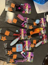 Flash Bell Clip Charms MICHAEL'S Vtg 80s Lot Of 8 Plastic