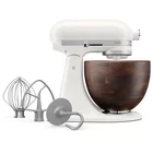 KitchenAid KSM156 Stand Mixer White w/Walnut Wood Bowl