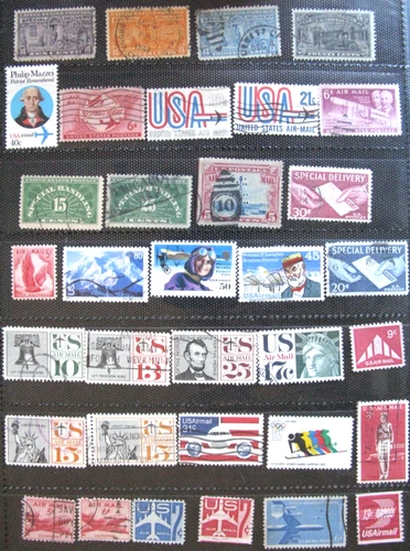 us stamps Used, Vintage Airmail lot of 35 Special Delivery Handling SETS