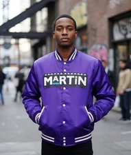 Martin TV series 90's varsity Jacket Sublimation Satin vintage style Jacket