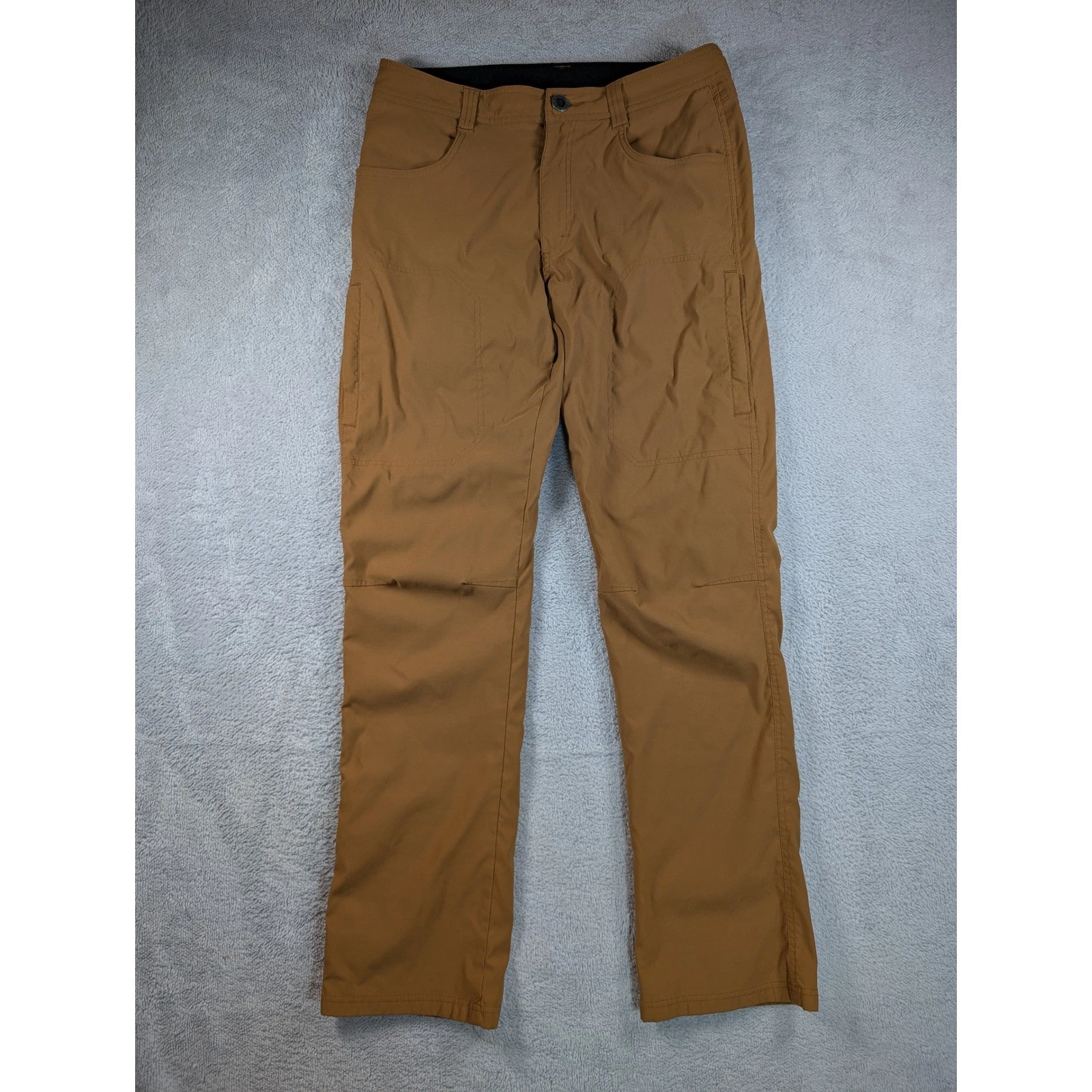 Orvis Mens Fleece Lined Outdoor Pants 32x34 Brown Nylon Stretch Hiking Trousers