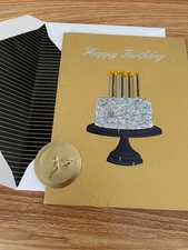 Papyrus Sculpted Cake with Gemmed Flames Birthday Cake Greeting Card