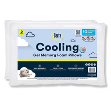 Serta Cooling Gel Memory Foam Bed Pillows 2 Pack Standard Sleep Support Comfort
