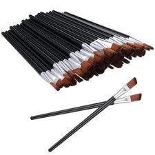 100 Pieces Angled Eyebrow Brushes, Black Brow Tint Brush Flat Tapered Eyeliner B