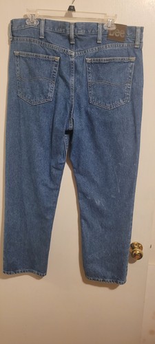 Lee Jeans Uomo 36x29 Regular Fit Gamba Dritta Blu Denim Cotone Abbigliamento da Lavoro Casual - Foto 3 di 5