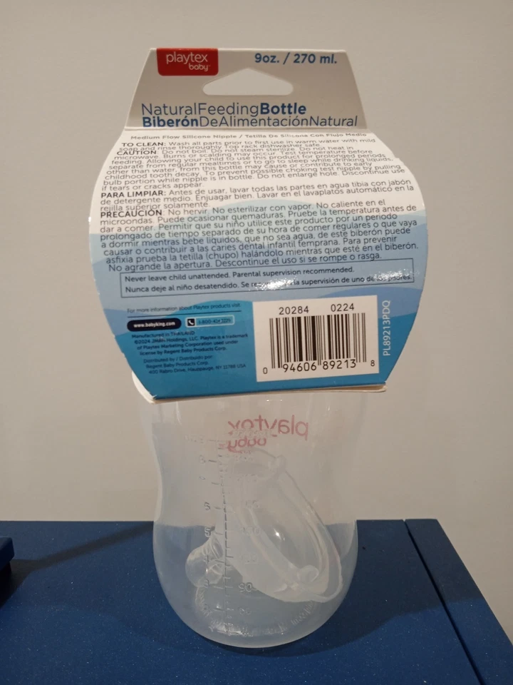  NUEVO Biberón Natural Playtex Bebé Flujo Medio Pezón 9oz. Reducir cólicos Foto 2 de 4