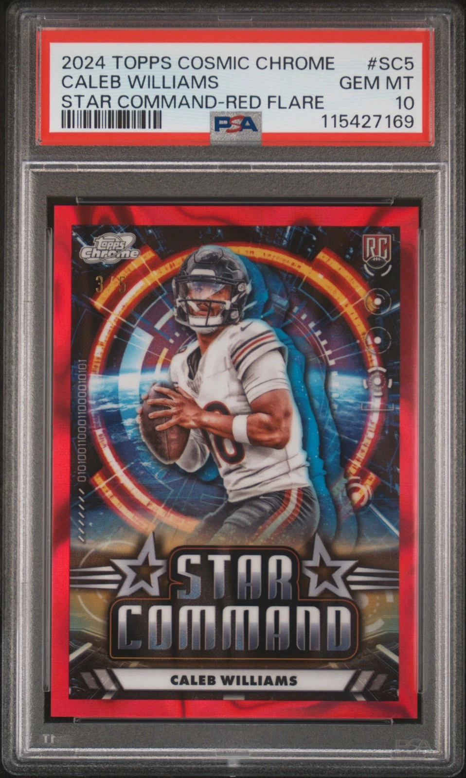 Caleb Williams Topps Cosmic Chrome Star Command #SC5 Red Flare