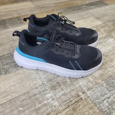 Timberland PRO Setra Shoes Mens Sz 7 US Black Blue Composite Safety Toe Logo