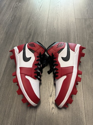#ad Nike Air Jordan 1 Retro MCS Baseball Cleats Black Red AV5354 611 Men#x27;s Size 10 $65.00