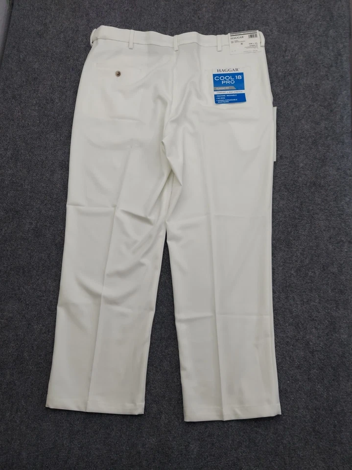 Брюки мужские Haggar 40x30 белые классные 18 Pro для гольфа классический крой комфортные эластичные для гольфа - Изображение 3 из 4