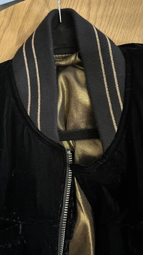 HAIDER ACKERMANN FW16 Velvet Biker Bomber Jacket Gold Lining Black Grail⁠ image 24