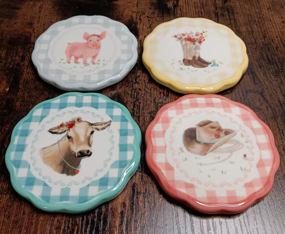 Juego de 4 posavasos de gres para mujer Pioneer Foto 3 de 4