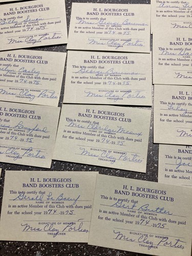 Papel vintage Ephemera H.L. 1974 Escuela Secundaria Burguesa Gris Louisiana - Imagen 7 de 7