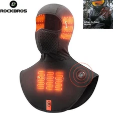 ROCKBROS Heated Balaclava Face Ski Mask,Winter Heated Hat Motorcycle Riding Gear