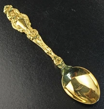 Gorham / Whiting Sterling Lily Gold Washed Demitasse Spoons NO MONO