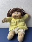 Vintage Cabbage Patch Kids Doll Coleco 1980s Purple Eyes Brown Yarn Pigtails