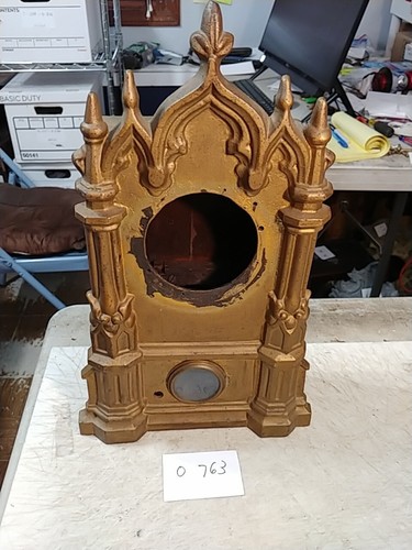 ANTIQUE MUELLER / WATERBURY ERA IRON FRONT CLOCK CASE
