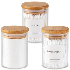 Mini Glass Apothecary Jars Bathroom Container Set Bathroom Organizers And Storag