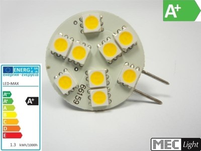 G6,35/GY6,35 LED Stiftsockel - 6x 3-Chip - 96Lm 10-30V (Scheibe) 1,2W