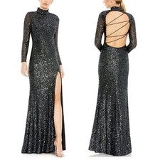 Mac Duggal Ieena Sequin Trumpet Gown NWT in Black 4