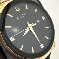 Bulova Futuro Mens Quartz Diamond Accent Date 42mm Watch 97D116