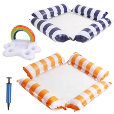 3Pack Inflatable Floating Bed Float Chair Beach Swimming Pool Raft Water Hammock