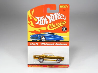 HOT WHEELS - Classics Series 1 - 9 - 1970 Plymouth Roadrunner - Gold - MOC - Photo 1/4