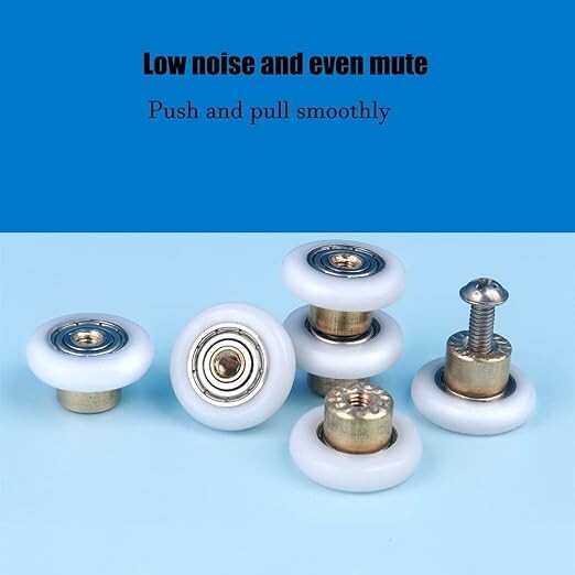 Set Di 8 Rulli Per Porta Della Doccia Con Cuscinetti In Acciaio Inox E