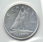 Canada Coins - 10  Cent  1960    Silver .800      *519