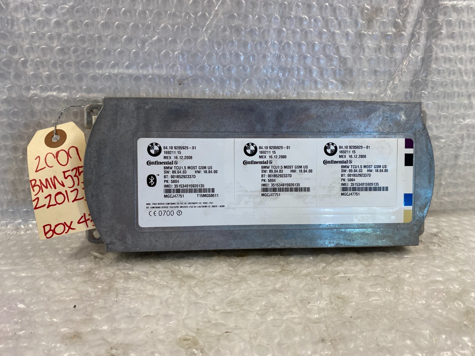 BMW F01 750 Bluetooth Telematics Communication Module 84109205929 