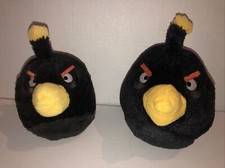Angry Birds Black Bomb Bird Plush Stuffed Animal Set of 2 Toy No Sound 6  