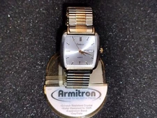 Armitron Gold/Silver 20/ 1215 Men’s Watch Wristwatch Stainless Stretch band NEW