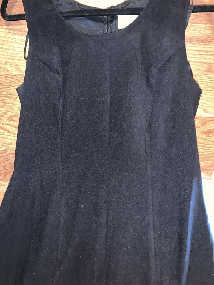 Casual Corner Annex Sleeveless Round Neck Blk Velvet Texture Dress Size 12 - Image 2 of 4