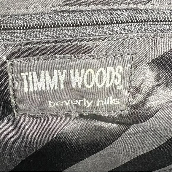Bolso de hombro Timmy Woods Beverly Hills gris carbón lana fieltro cuentas noche Foto 3 de 4