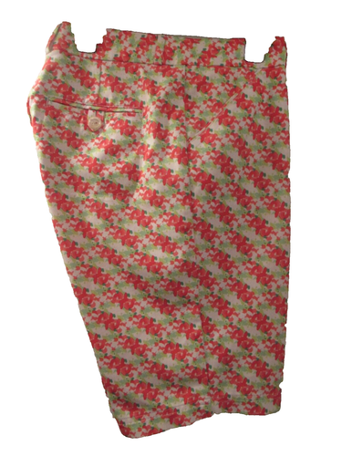 Bermuda da golf Peter Millar donna floreale - taglia 4 rosso verde bianco - Foto 1 di 8