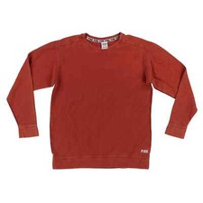 Victoria's Secret PINK Logo Rust Red Ribbed Crewneck Long-Sleeve Sweatshirt New