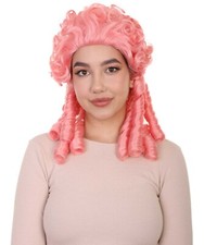 Women Colonial Historical Wigs , Pink Cosplay Halloween Wigs ,HW-3372A