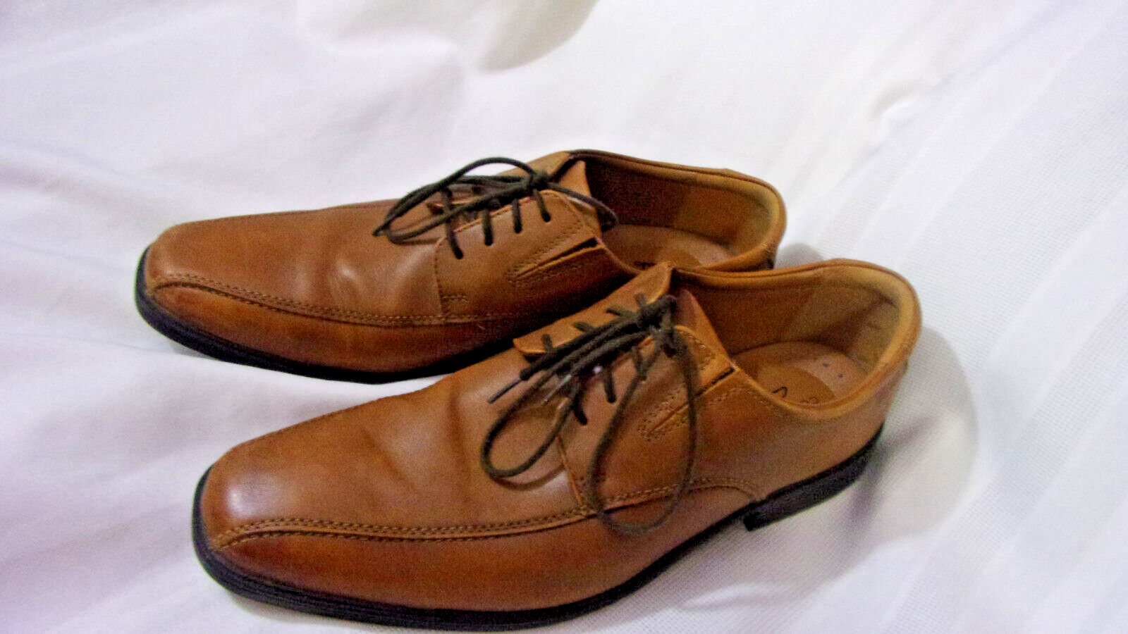 SAOLA Mocassino Oxford Clarks Collection uomo Tilden Cap pelle MARRONE MARRONE CHIARO taglia US 10 5M