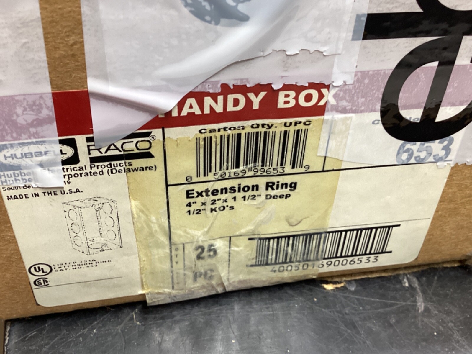 Lot of 3 Raco 653 Handy Box Extension Knockouts 140G48PR7CI eBay