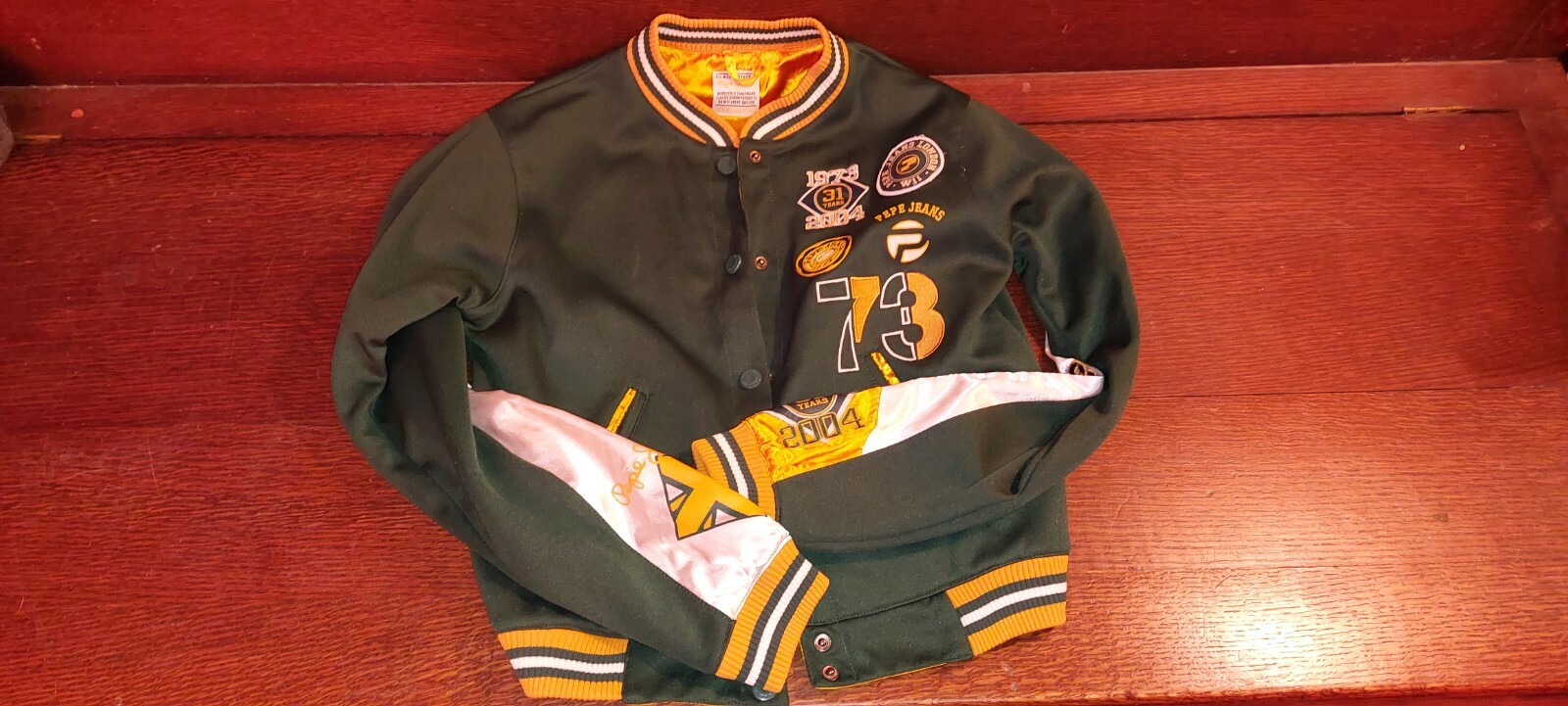 RETRO 31 YEAR PEPE JEANS LONDON JACKET 1973 2004 GREEN JERSEY BOMBER | eBay