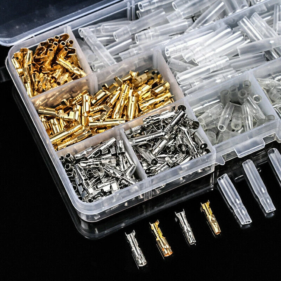 400PCS Motorcycle Brass Bullet Connector 3.9mm Male & Female Electrical Terminal - Image 2 of 4