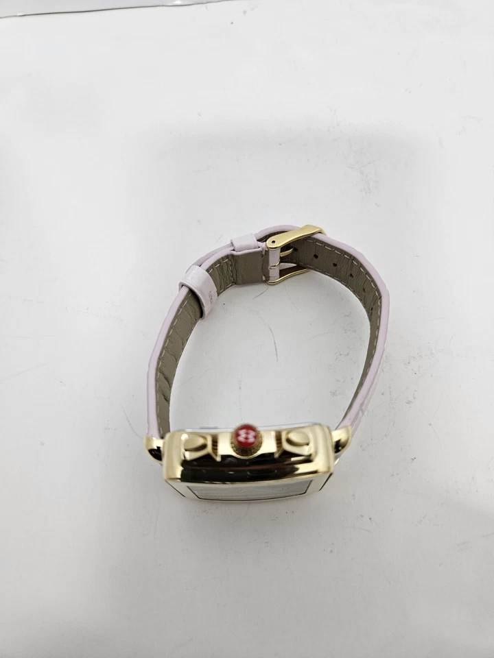  Michele Deco Sport Chronograph Gold Pink Leather MWW06K000068 Ladies Watch - Image 3 of 4