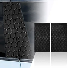 10*19.8'' Black 3D Honeycomb Car Center Pillar Sticker Car Window Door Decal