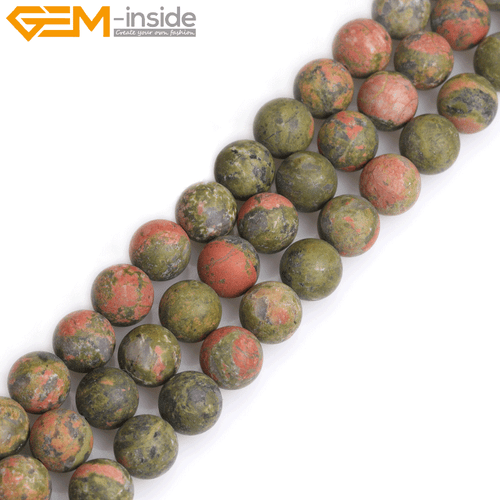 Green Unakite Jasper Forested Matt Round Beads Jewelry 15" Making Natural Stone - Picture 52 of 62