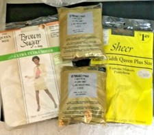 Lot of 4 Pairs Vintage Pantyhose Stockings Queen Size Great Prop Idea