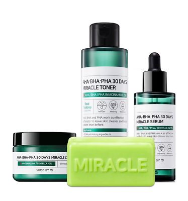 [SOME BY MI] AHA BHA PHA Miracle Toner+Serum+Cream+Cleansing Soap 4P Set / Korea