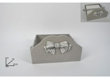 PORTATOVAGLIOLI DA TAVOLA IN LEGNO CON FIOCCO SHABBY CHIC IDEA REGALO TOVAGLIOLI