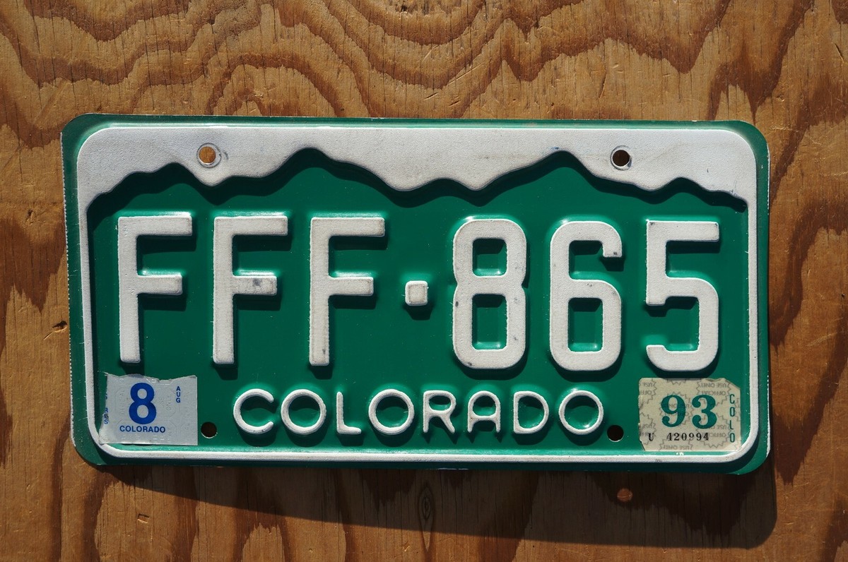 1993 Colorado License Plate # FFF - 865 | eBay