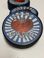 CHICAGO WOLVES SURPRISE PUCK WIVES PUCKS 2020 SIGNED AUTOGRAPHED LUCAS ELVENES